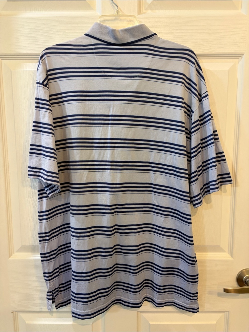 Daniel Cremieux Light Blue Polo with Navy Stripes - Picture 4 of 6